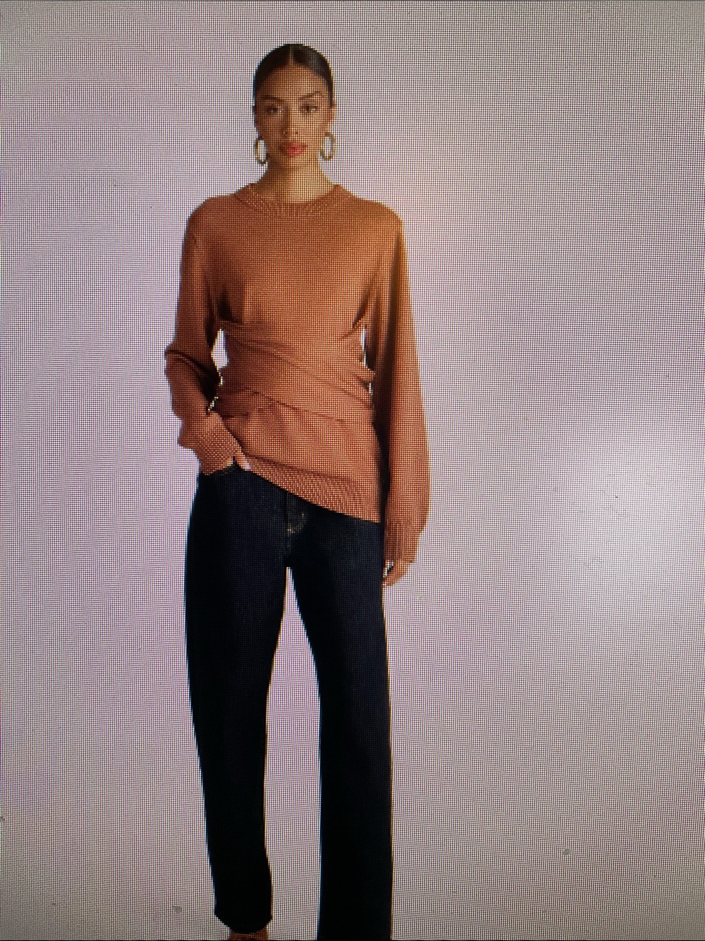 KBB by KAHLANA Women's Brown Wrap Tie Neutral Knit Sweater Size Medium Fall